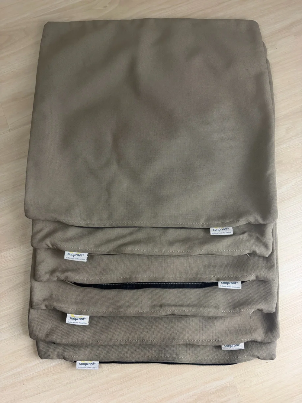SUNPROOF 17 x 17” Outdoor Pillow Covers Beige x6
